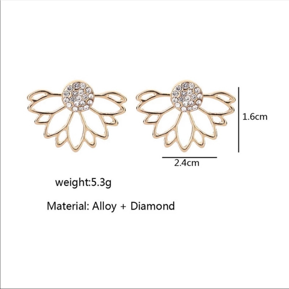 • Emma • Crystal Lotus Stud Earrings - Picture 5 of 5